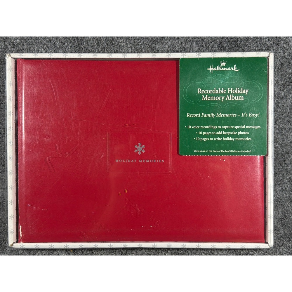 Vintage 2005 Hallmark Recordable Holiday Memory Album Red Photo Book PR3765 NIB